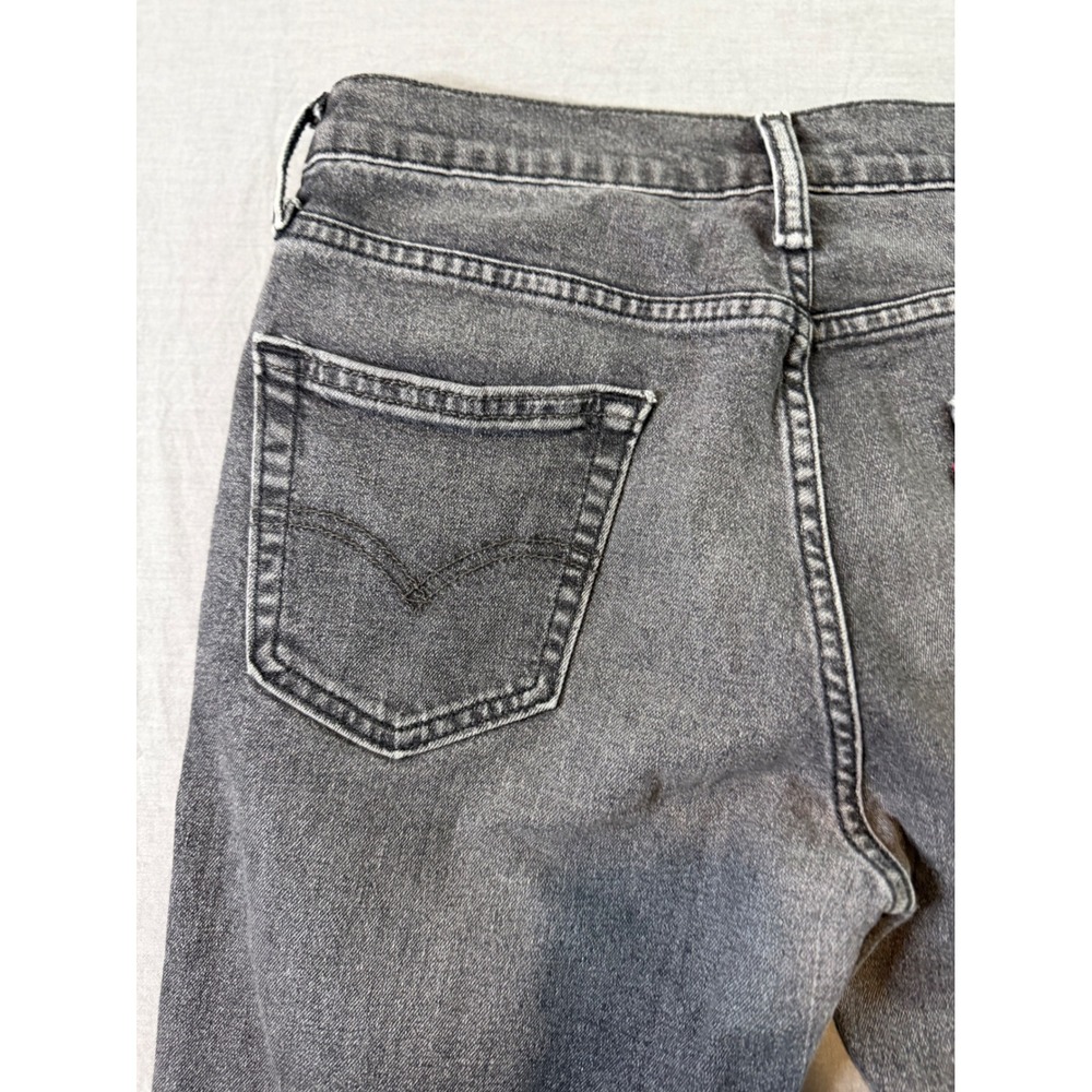 Levi's Jeans 511 Slim Fit Black Wash Distressed Hem Denim Men's Size 30x32 - Picture 12 of 13